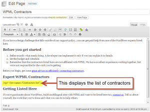 Contractors listing page