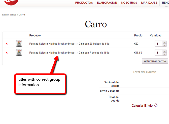 Products with complete title