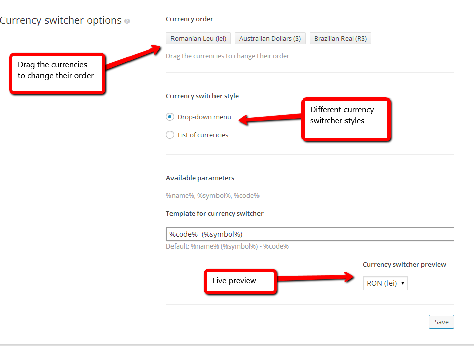 Currency Switcher GUI