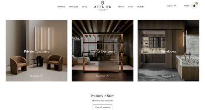 Atelier — скриншот сайта