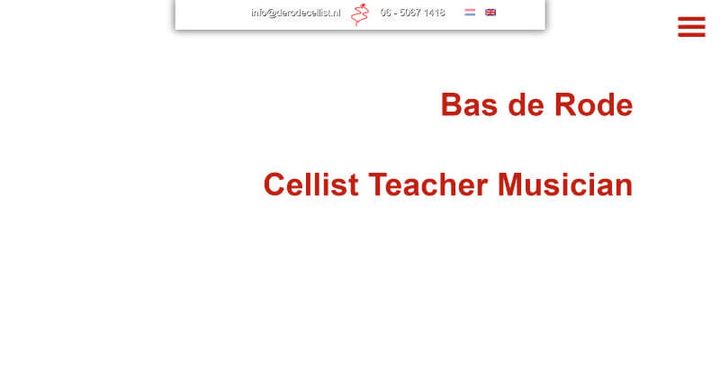 Bas de Rode - cellist docent musicus – 网站屏幕截图