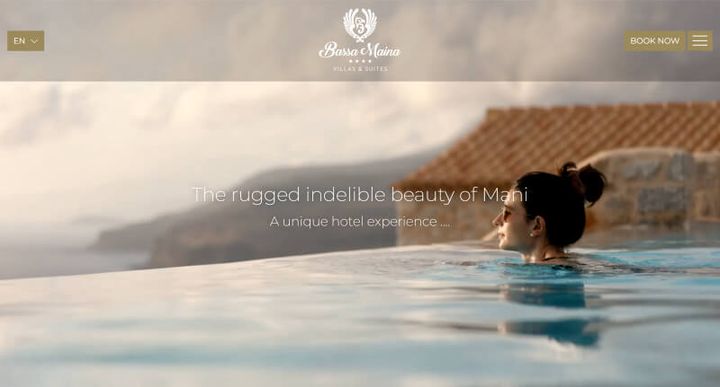 Bassa Maina Villas & Suites – screenshot del sito web