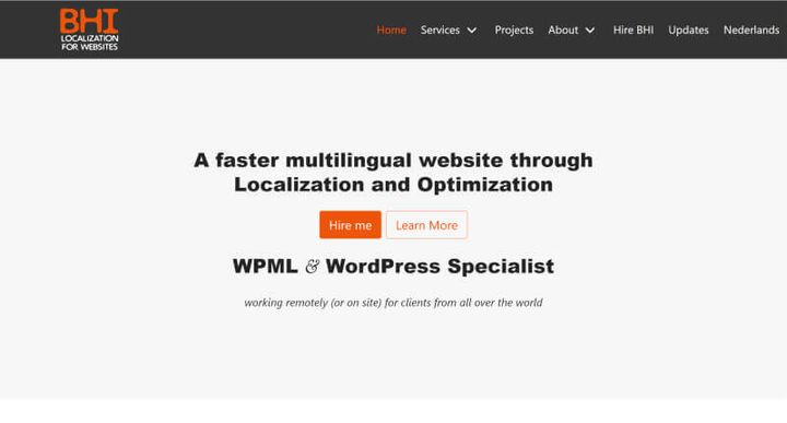 BHI Localization for Websites – 网站屏幕截图