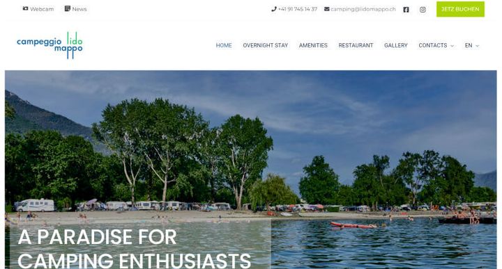 Campeggio Lido Mappo – 网站屏幕截图