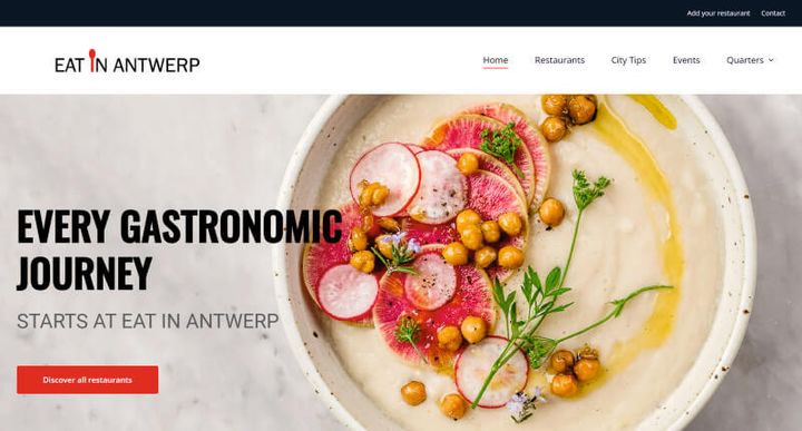 Eat In Antwerp — скриншот сайта