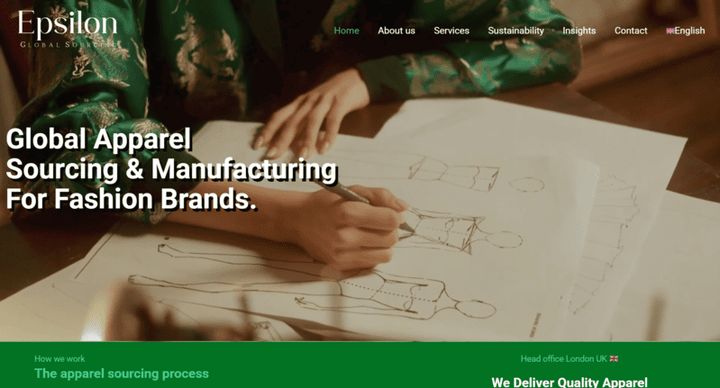 Epsilon GS - Garment Manufacturer – screenshot del sito web