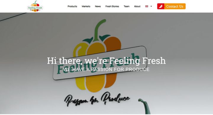 Feeling Fresh — скриншот сайта
