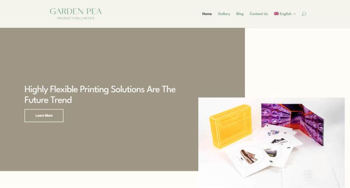 Garden Pea Production printing company – 网站屏幕截图