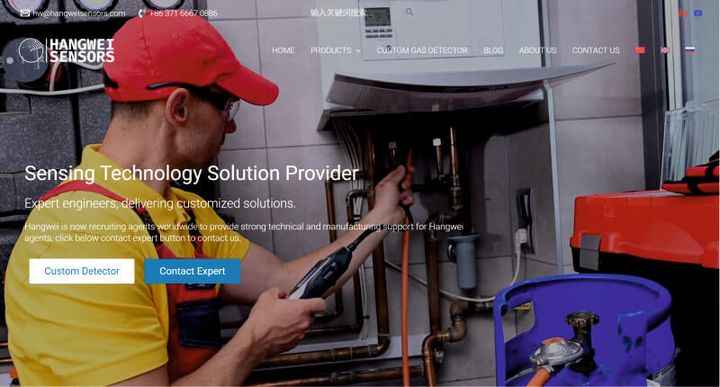 Hangwei Sensing Technology Co.,Ltd – 网站屏幕截图
