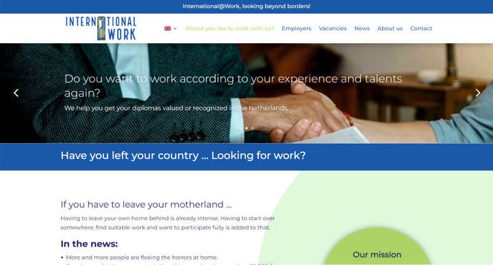 International @ Work – screenshot del sito web