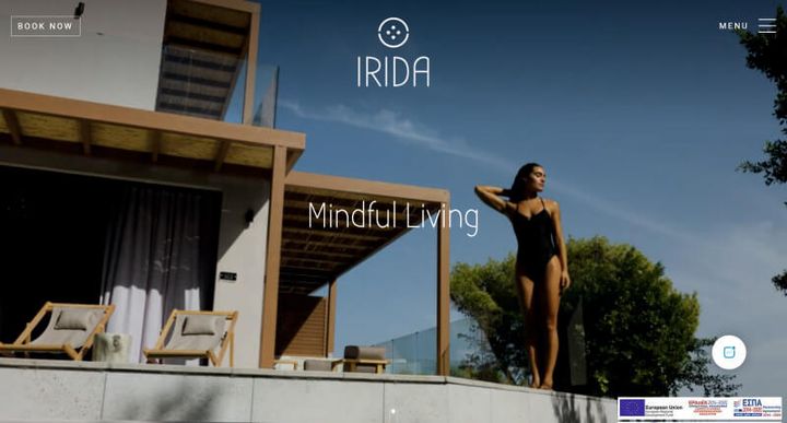 Irida Boutique Hotel – screenshot del sito web