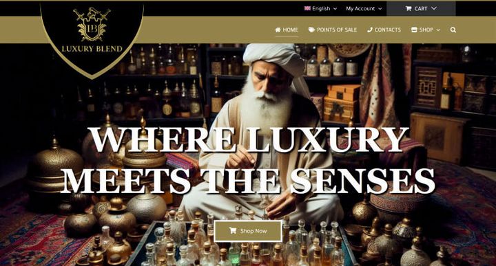 Luxury Blend – screenshot del sito web
