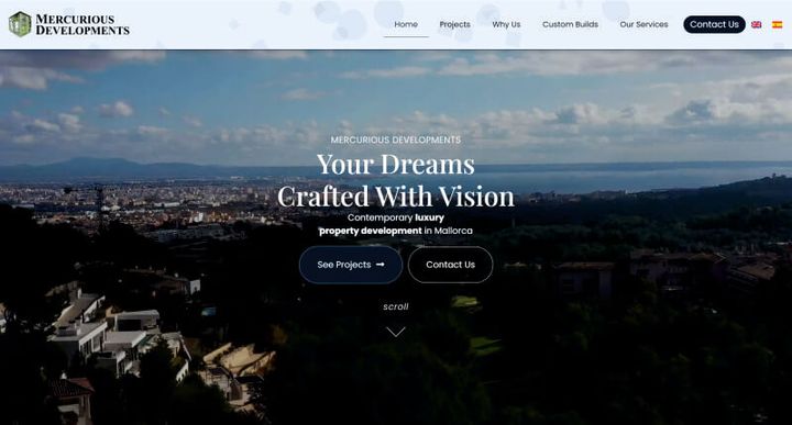 Mercurious Developments – 网站屏幕截图