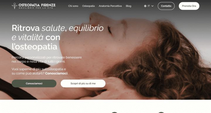 Osteopatia Firenze — скриншот сайта