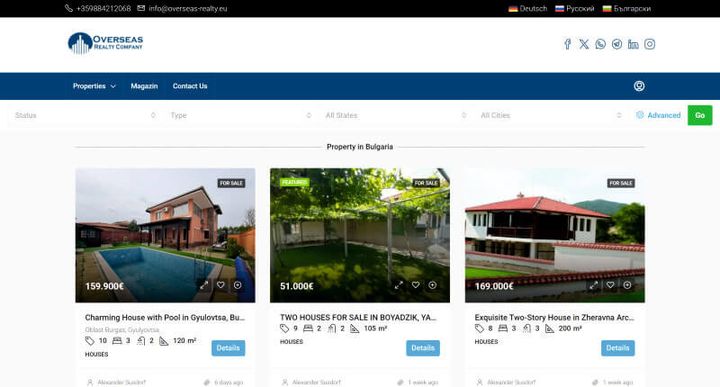 Overseas Realty — скриншот сайта