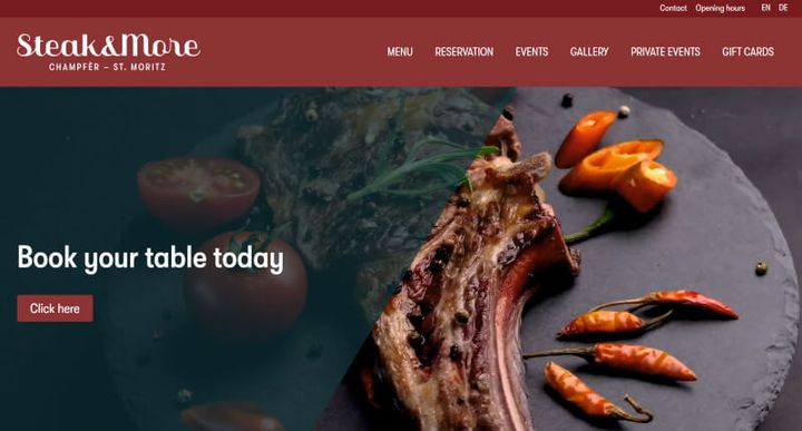 Restaurant Steak & More — скриншот сайта