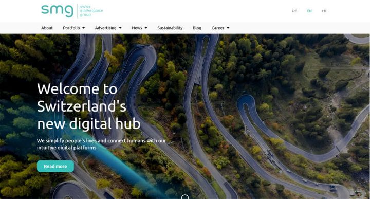 Swissmarketplace Group – screenshot del sito web