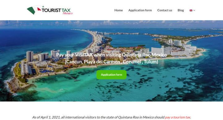 Visitax.us - Pay your VISITAX when visiting Quintana Roo Mexico — скриншот сайта