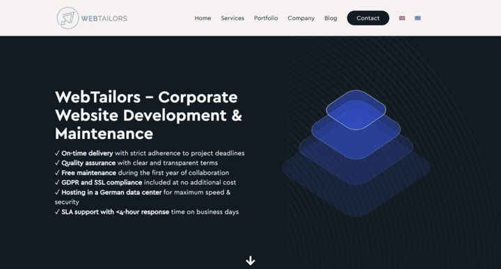 WebTailors — скриншот сайта