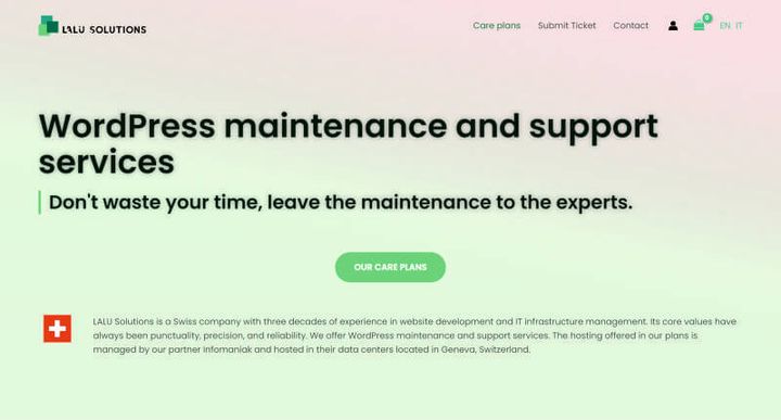 Wordpress Maintenance and Support – 网站屏幕截图