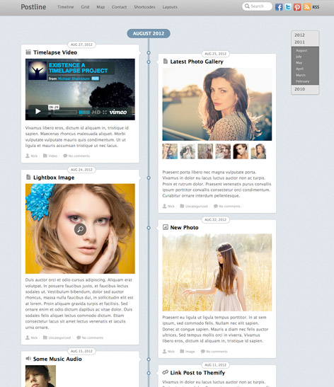 ภาพหน้าจอธีม Postline