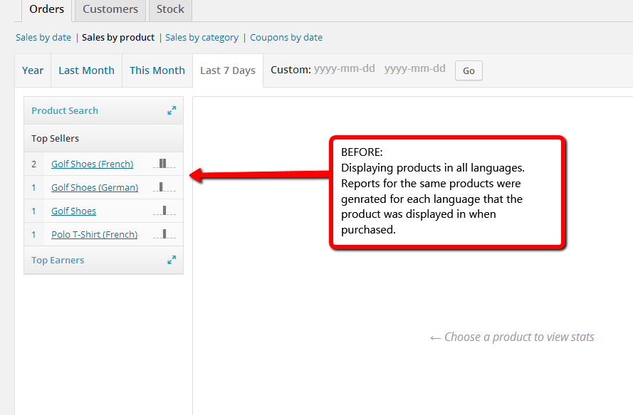 Sales by product (before WPML Multilingual & Multicurrency for WooCommerce 3.3)