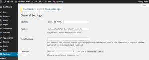 تعيين في لوحة تحكم WordPress: عام-->إعدادات