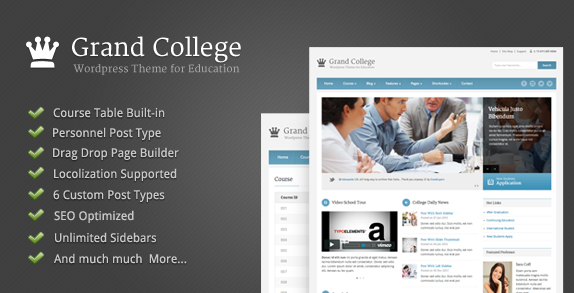 ภาพหน้าจอธีม Grand College