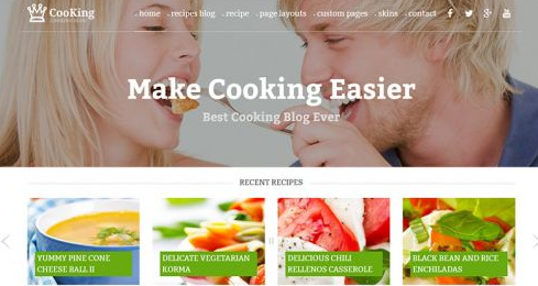 ภาพหน้าจอธีม PE Cooking Blog