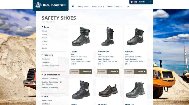 El sitio web de Bata Industrials está desarrollado como un tema hijo basado en Enfold