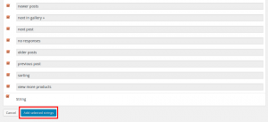 adicionar strings selecionadas