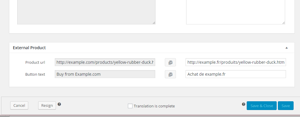 produtos externos