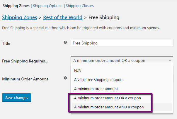 Minimum requirements for Free Shipping