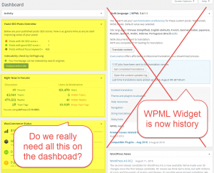 Quanti widget con “informazioni utili” appaiono sulla tua dashboard di amministrazione? Potrebbero rallentare i siti?