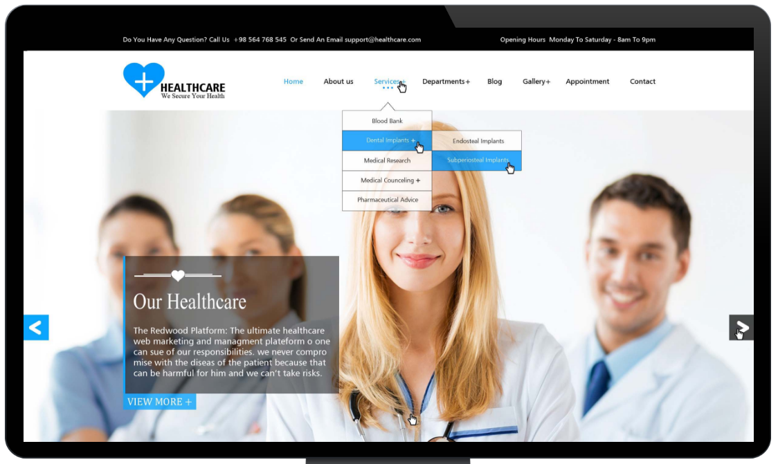 HealthCare Premium theme screenshot
