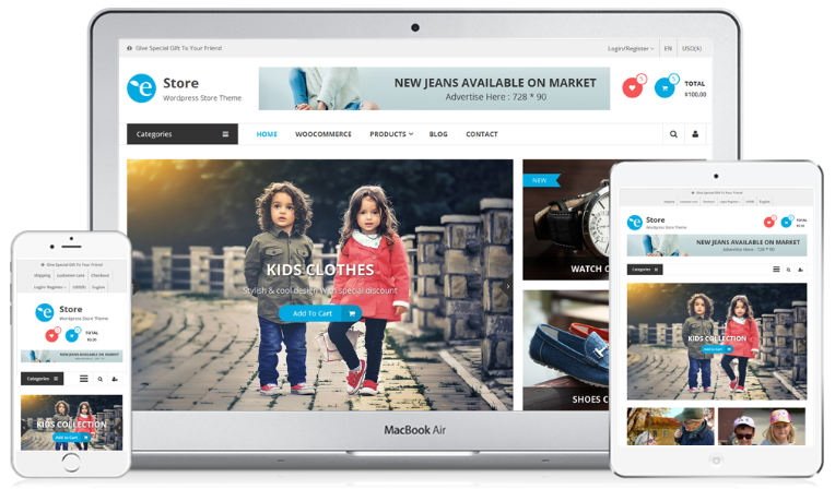 Capture d’écran du thème eStore Pro