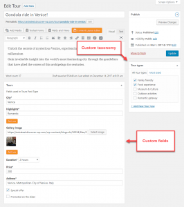 Modifica dei post personalizzati nel back-end