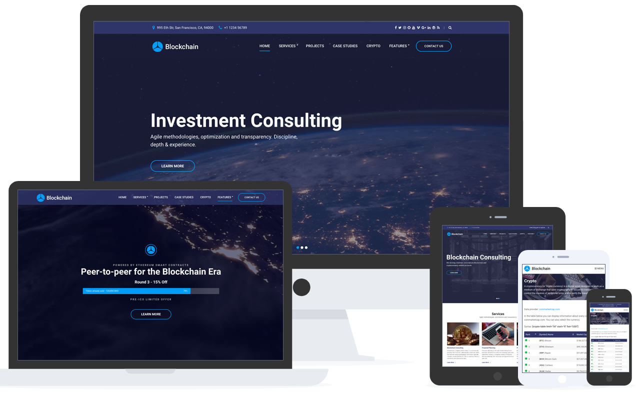 Blockchainテーマのスクリーンショット