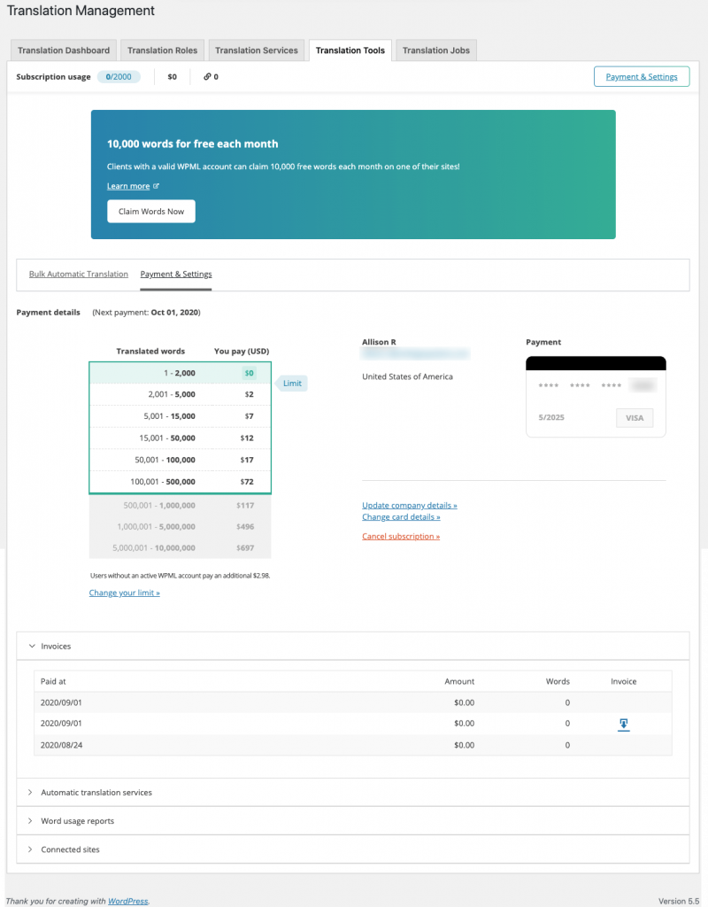 New automatic translation UI