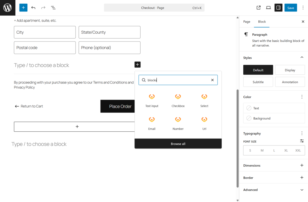 Checkout fields for WooCommerce Blocks