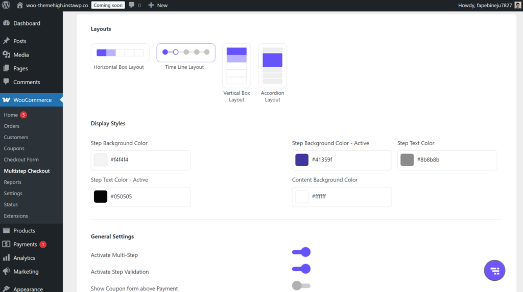Multi-step settings (add-on)