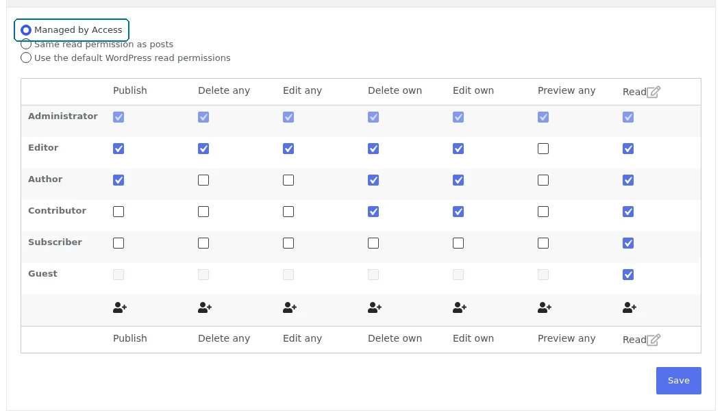 Enabling Access to manage the Book custom post type
