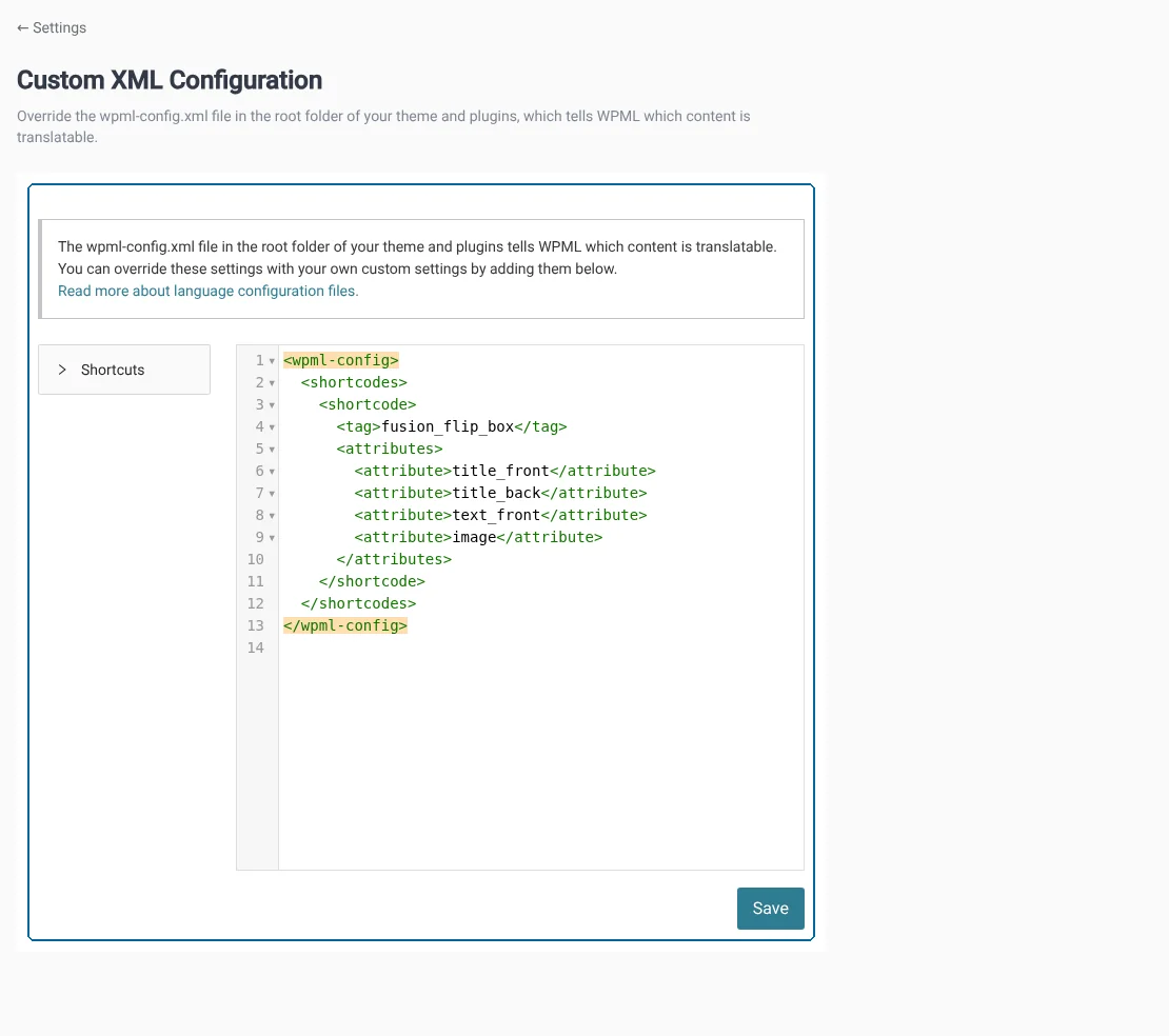 Overriding the existing language configuration file with an updated one