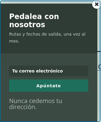 An opt-in form in the secondary language on the front-end