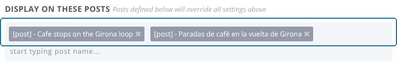 Selecting the specific posts in default and secondary languages to display the opt-in form on