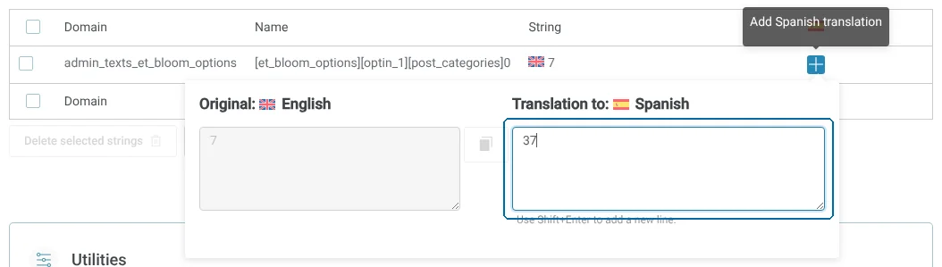 Translating the category ID in String Translation