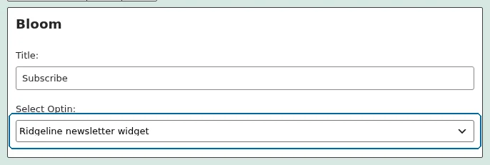 Adding a Bloom block-based widget