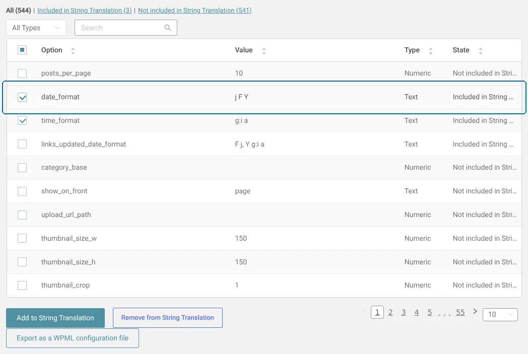 Adding date_format in Admin Texts Translation