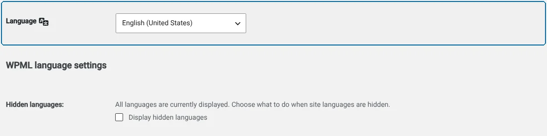 Selecting a custom WordPress administration language