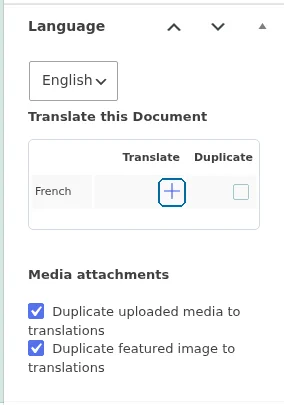 Clicking Plus icon in Block Editor